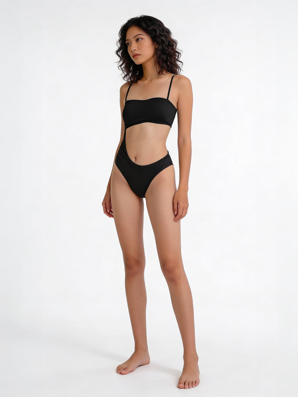 Nori bandeau bikini set in black