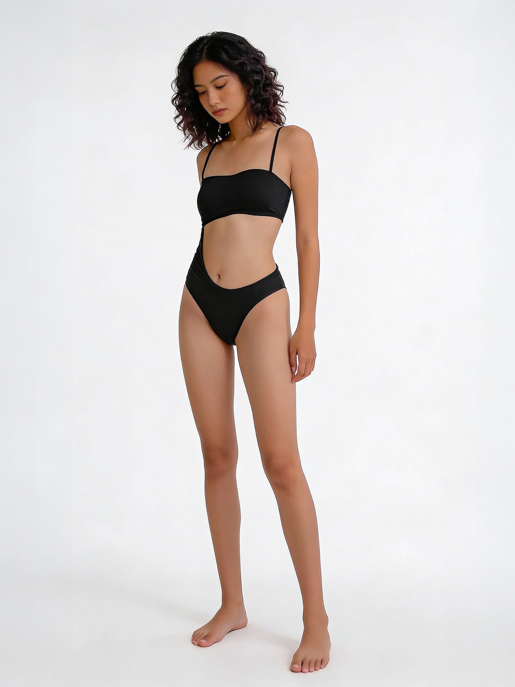 Nori bandeau bikini set in black
