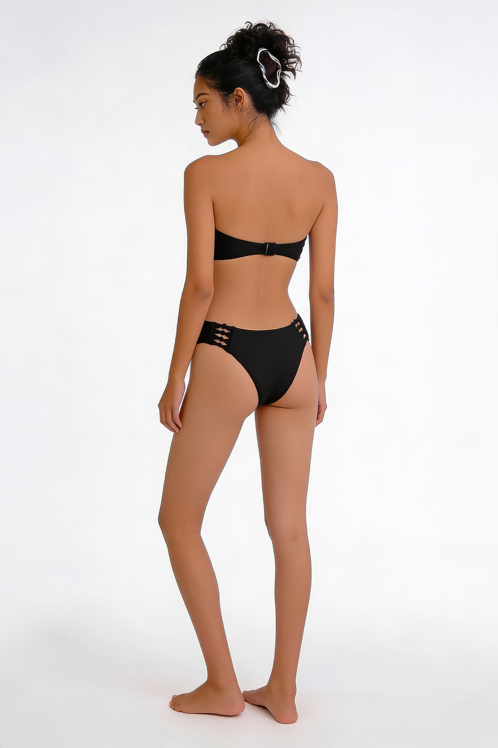 Midnight Mermaid print bikini set in black