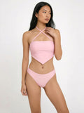 Doris bandeau bikini set in blush pink